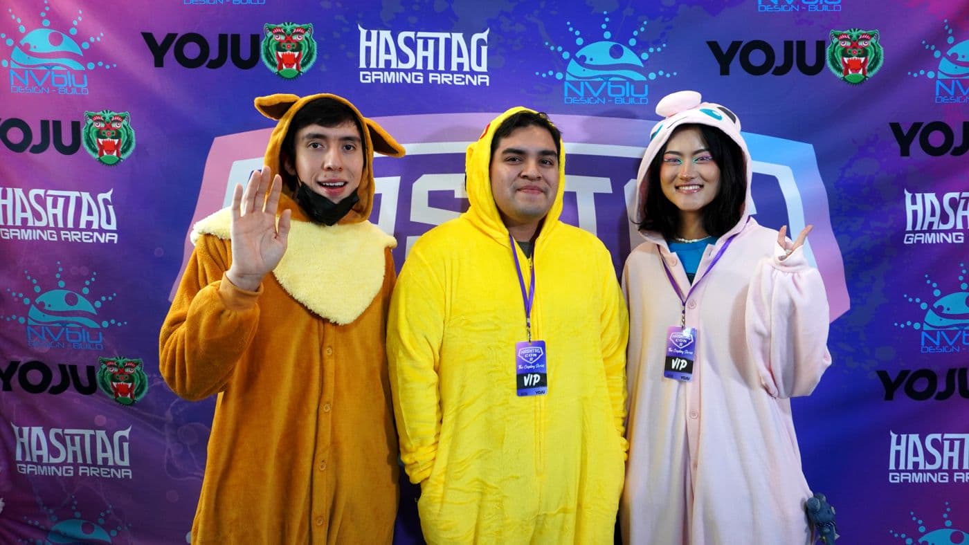 Three fans in kigurumi